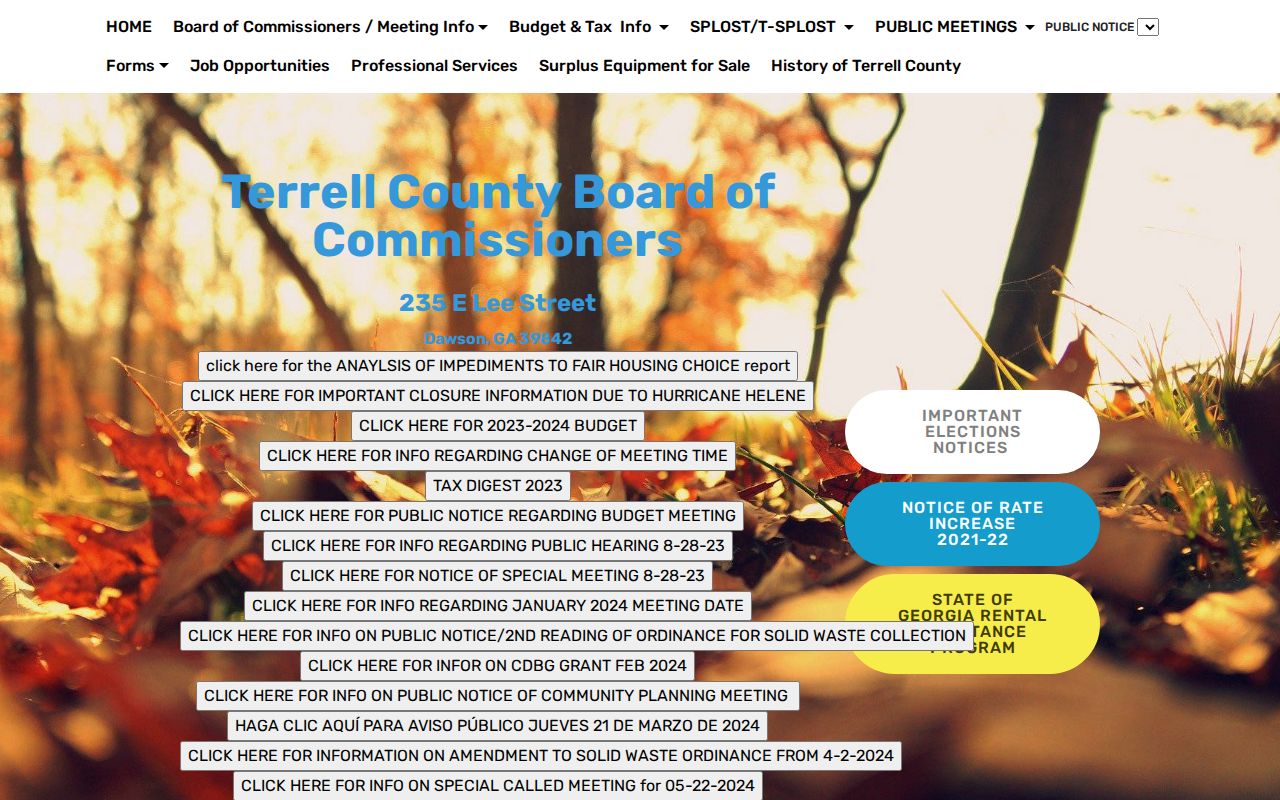Parrott court docket contact fallback in the Terrell County directory