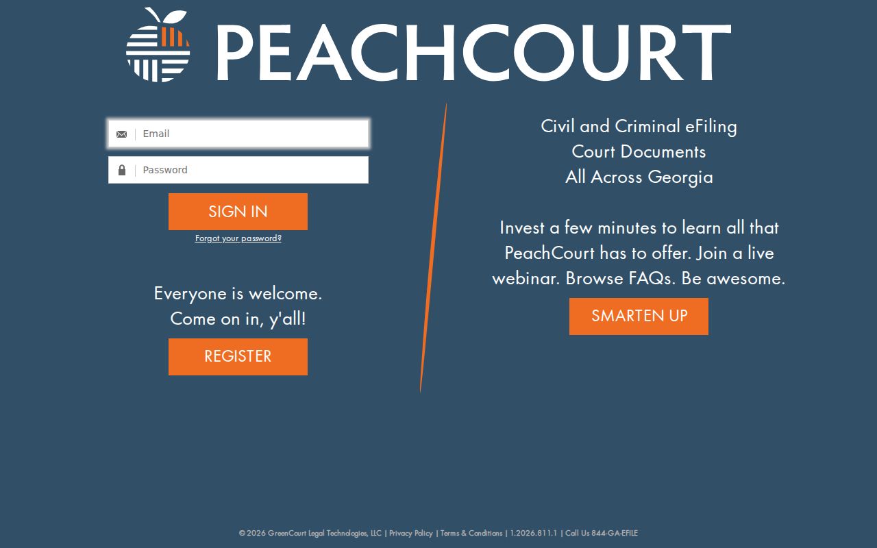 Terrell County case lookup PeachCourt login