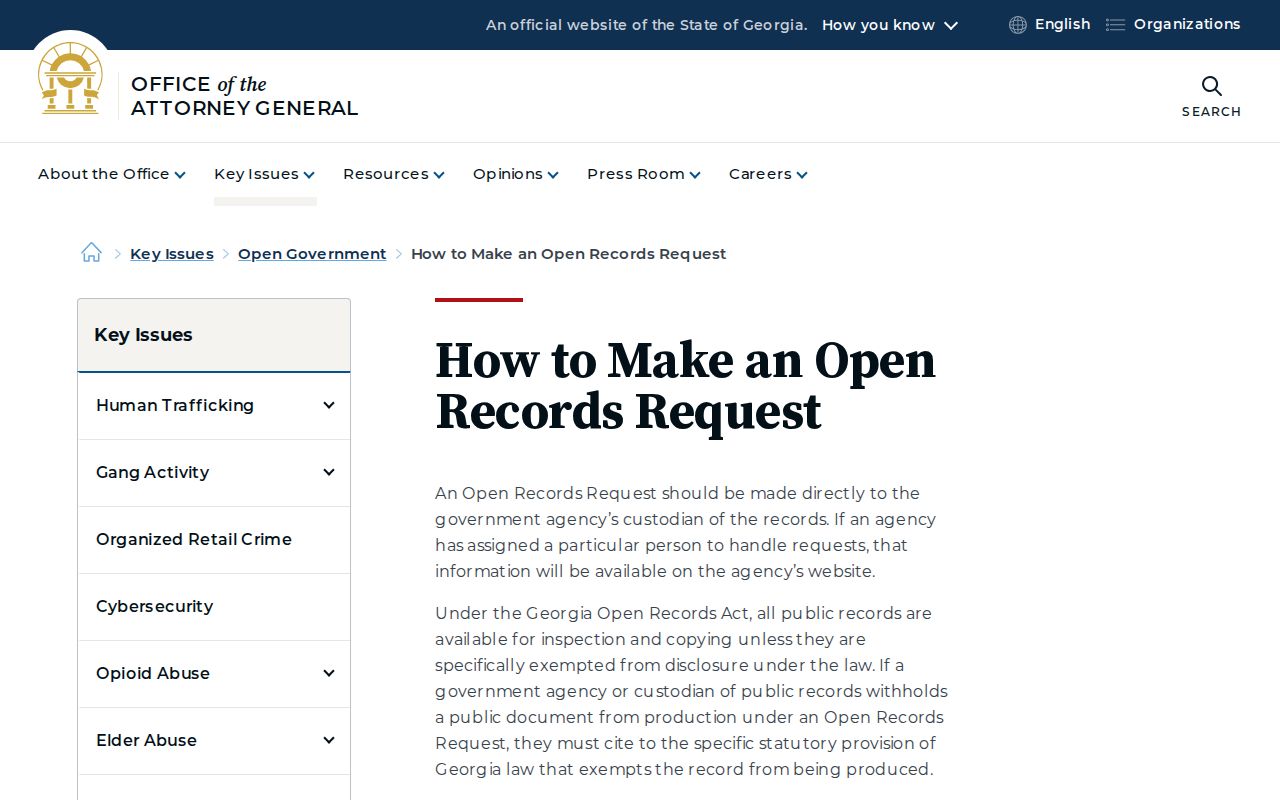 Terrell County court record Georgia open records request guidance