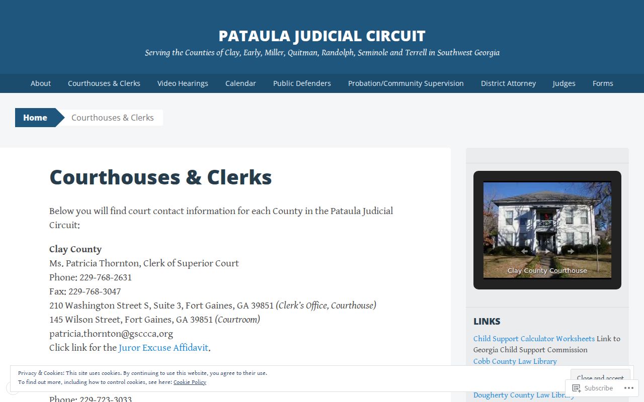 Terrell County court record Superior Clerk directory