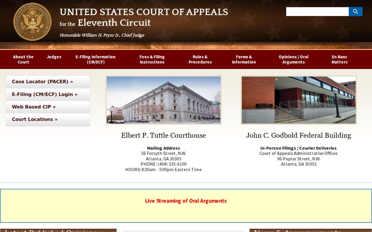 Terrell County federal appellate court docket Eleventh Circuit