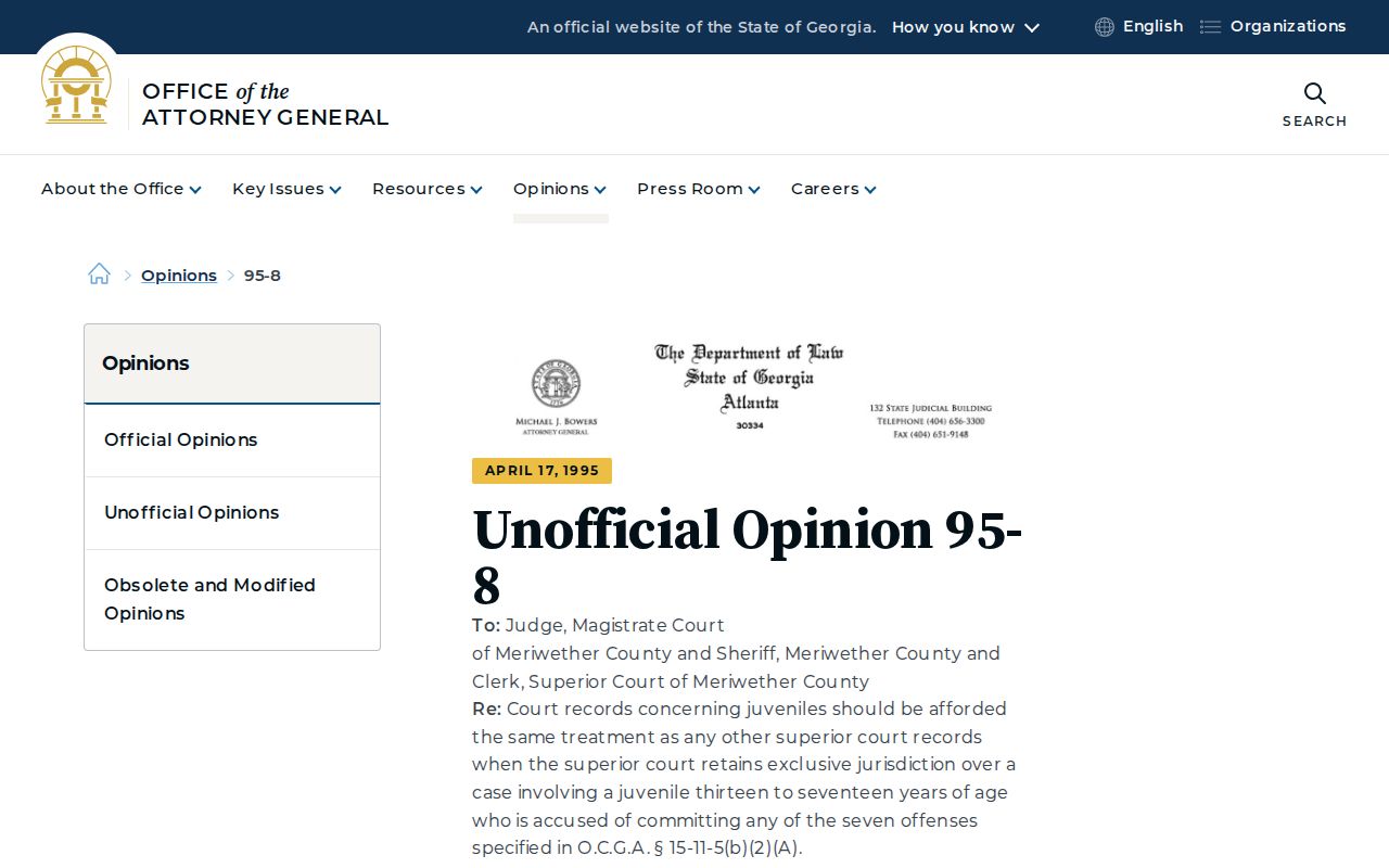 Terrell County juvenile court docket confidentiality guidance