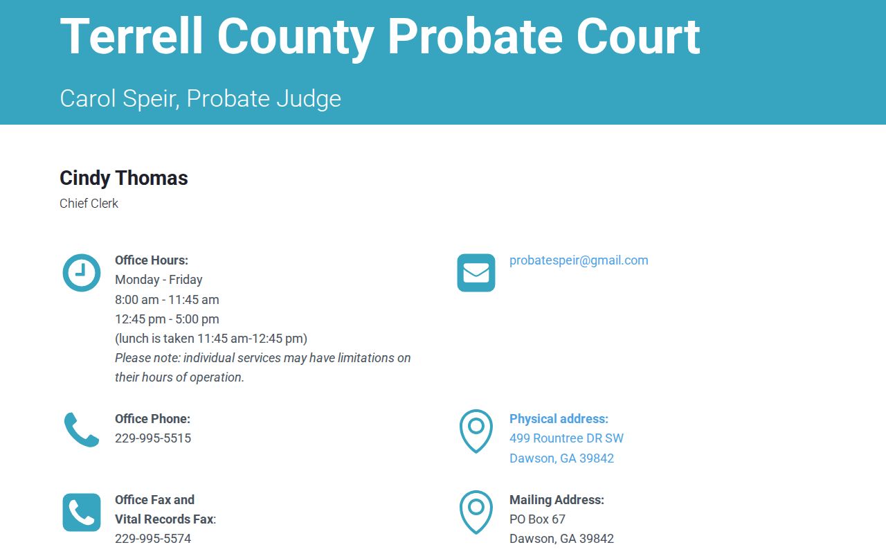 Terrell County traffic ticket Probate Court